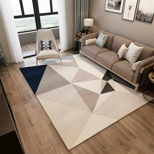 RUGMRZ Bettumrandung Teppich Webteppich Graues Dreieck Geometrisches Muster Rechteckig Verschleißfest Teppich Esszimmer 50X80CM