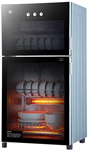 EUXCLXCL Restaurant Large-Capacity Disinfection Cabinet, High Temperature Disinfection Cabinet, Tempered Glass Double Door Tableware, Dishes, Teacups, Disinfection Cabinet,80L