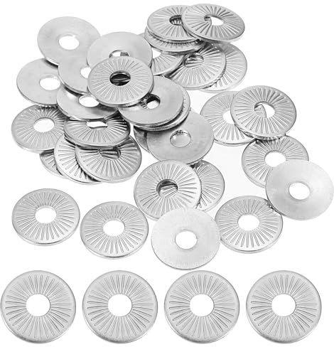 PATIKIL Rondelles à Ressort Belleville en Acier Inoxydable 304, Lot de 50 Rondelles Plates Coniques Cannelées M4x14mm pour l'Automobile, l'Industrie et la Construction