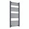 Anthracite 300mm x 1600mm Straight Stainless Steel Towel Radiator, Matte Black