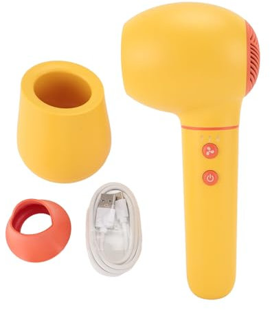 Asciugacapelli CHEOTIME, asciugacapelli senza fili per bambini, ricaricabile tramite USB, asciugacapelli silenzioso a temperatura costante per capelli e pelle di neonati (Yellow)