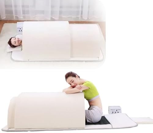 DDZJTPP Infrared Sauna Dome, Steam Blanket for Home Sauna, 3 Zone Controller Body Shaper Professional Sauna with Remote Control, Home Sauna Beauty Spa,White
