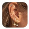 LOLIAS 14K Gold Stud Hoop Earrings for Women Surgical Steel Hypoallergenic Studs Chain Earrings Earcuffs Huggie Hoop Earrings for Women Cartilage Helix Earring Sets for Multiple Piercing
