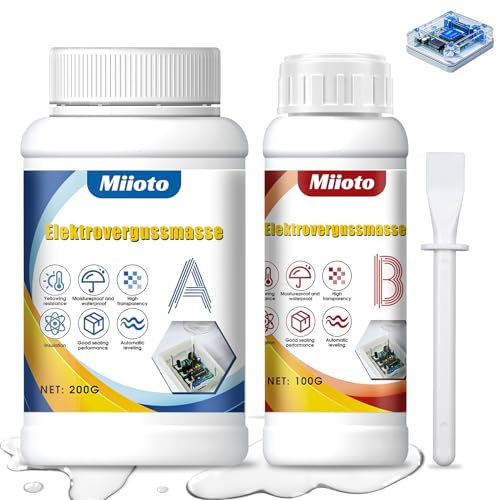 Miioto Gel Isolant Electrique, Transparent Gel Etancheite Electrique (300g), Masse de Scellement pour Circuit électronique, Cartes de Circuits Imprimés et Tableaux de Commande pour Appareils électromé