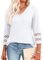 Aokosor Womens Tops 3/4 Length Sleeve Blouses Ladies V Neck T Shirts for Women UK Loose Casual Fit Size 18-20 White