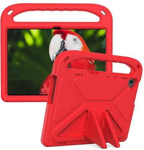 Tablet-Schutzhülle für Huawei MediaPad T5 10 Tablet 10,1 Zoll (AGS2-W09 AGS2-L09 AGS2-L03) mit Ständer, Schultergurt, stoßfeste Schutzhülle für MediaPad T5 10,1 Zoll (25,7 cm) (rot)