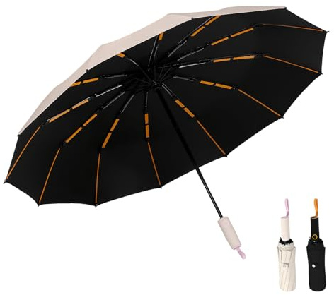 AMAS Beauty Windproof Automatic Umbrella with 192 Reinforced Ribs - UPF50+ Sun Protection, Waterproof Canopy, One-Touch Open/Close, Compact Travel/fishing Umbrella for Men and Women