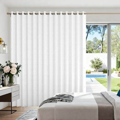 HMYI Fabric Vertical Shades, 100% Full Blackout Window Shade, Vertical Curtain for Doors, Sliding Door Panel, 1 Panel, W100 x L84, White