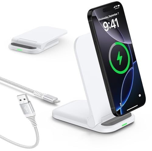 Fast Foldable Google Pixel Wireless Charger,Phone Inductive Charging Stand | 15W Fast Android Wireless Charging Station for Samsung Galaxy S26 S25 S24 S23 S22 S21 Z Flip 7,iPhone 17 16 15,Google 10 9 8