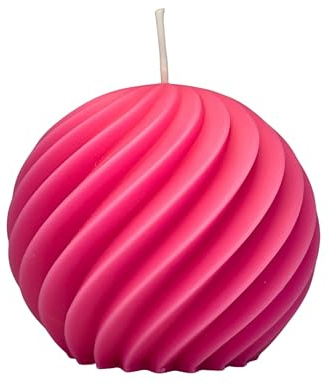 candlery. | Spiral Kugel Kerze | Rapswachs | Vegan&Handmade | Design-Kerzen | Made in Germany | Kerzenmanufaktur aus dem Münsterland (8x8,pink,1)