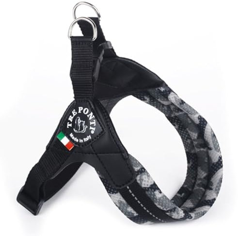 Tre Ponti Easy Fit Soft Mesh Verstellbarer Bauchgurt div. Größen und Farben, Farbe:Camouflage grau, Größe:Gr.4/48-65 cm/bis 14 kg