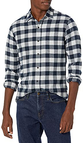 Amazon Essentials Uomo Camicia in Flanella a Maniche Lunghe