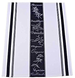 ZW-HL-Geschirrtücher-50x70cm; Kräuter, schwarz