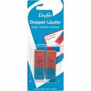 Läufer Radiergummi doppelt 55x19x8mm rot/blau VE=2 Stück