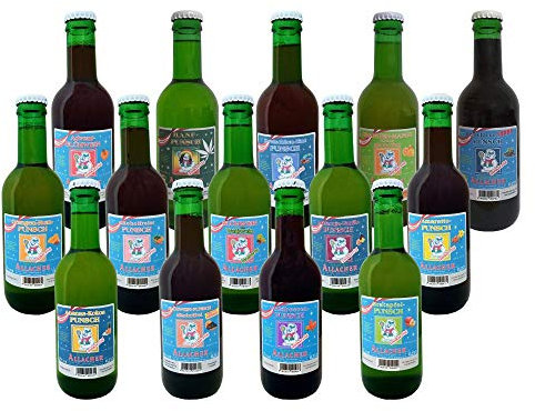 Allacher Glühwein Punsch Set - gesamtes Sortiment - 14 Flaschen - mit und ohne Alkohol - trinkfertig - ideal für Weihnachtsmarkt, Christkindlmarkt, Adventmarkt - Winter Heißgetränk