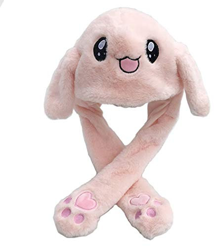 dressfan Donna Ragazza Peluche Rosa Coniglio Orecchio Cappello Giocattolo Regalo di Compleanno con Orecchio Spostato Bunny Cappello Ragazza con Coniglio Orecchio Donna Inverno