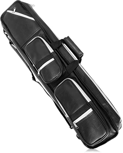 Icue 4x8 Pool Queue-Koffer Billard Stick Tragetasche Soft Queue Tasche für 4 Butt 8 Schaft schwarz