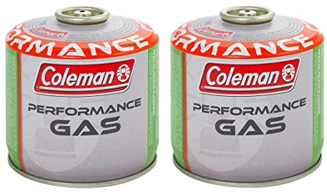 2 Stück Coleman C300 Performance Gaskartusche mit Gewinde mit 240 g Gas (Mix Butan/Propan) alle Produkte von Coleman mit Schraube