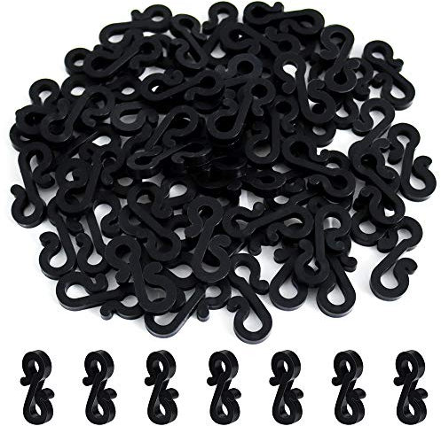 Vikdio 60 Pcs Black Gutter Hooks for Outdoor String Lights, Gutter Clips for Fixing Christmas Icicle Lights String Lights on Halloween Xmas Decorations Outdoor Garden Tree Window