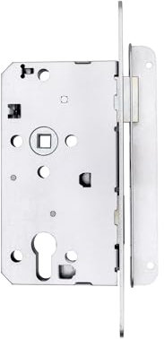 Vachette Einsteckschloss Elsass rechts mit Zylinderdurchlass – 67588/SC-D – Achse 55 mm, Abstand 72 mm, Vierkant 8 mm, grau