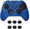 eXtremeRate PlayVital Funda de Silicona para Xbox Series X S Protector Carcasa Antideslizante con 6 Tapas de Joysitcks Funda de Goma para Xbox Series S X Mando(3D Tachonado-Azul)
