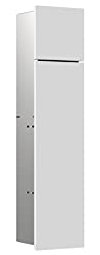 Emco ASIS Pure Unterputz-Schrankmodul für die Klobürstengarnitur, Badezimmerschrank mit Toilettenpapierhalter und Fach, Hochschrank Push to Open, Anschlag Links, Weiß matt, 17 cm x 73 cm x 14,9 cm