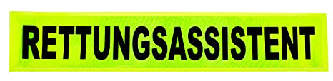 Rückenschild RETTUNGSASSISTENT gelb 42 x 8cm