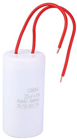 Kondensator 25µf 450V, CBB 60 Anlaufkondensator, Wasserpumpen-Starterkondensator mit Drahtleitung, für Motoren für Haushaltsgeräte