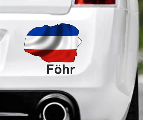 20cm! Hochwertiger Kühlschrank-Auto-Aufkleber-Sticker Decal UV&Waschanlagenfest Föhr-Schleswig-Holstein-Insel-Hallig D13 Kinder-Zimmer-Schrank-Deko