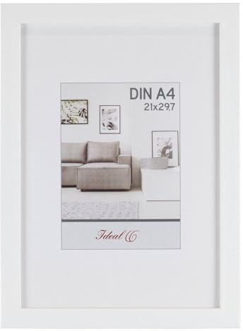 IDEAL TREND Livorno Holzoptik Kunststoff Bilderrahmen Wanddeko Collage Poster Bilder Foto Rahmen: Farbe: Weiß | Format: 13x18