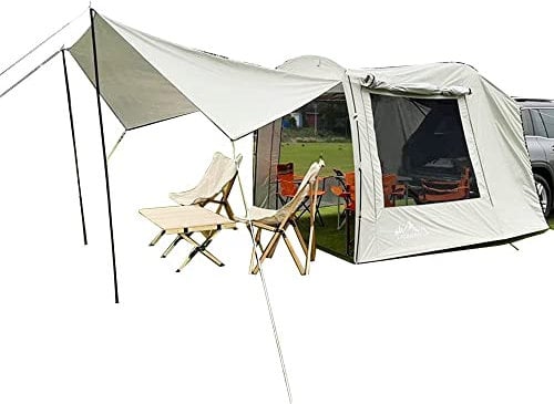 TentHome Versatile Tailgate Awning Car Tent Attachment Rainfly Screen Room, Easy Setup With Spacious Space Suitable for SUVs, MPVs, CUVs, and Minivans for Camping & Road Trips (Car Tent Rainfly)