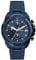 Fossil Bronson uhr für Herren, Chronographenwerk mit Leder- oder Edelstahlarmband, Blau, 44MM