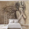 3D Portrait D'Ange En Relief Papier Peint Photo Motif Murale Maison Chambre Affiche Décoration - Pour Salon Bureau Chambre Salle À Manger Amovible Stickers Muraux Art Mural 140(L) x70(H) cm