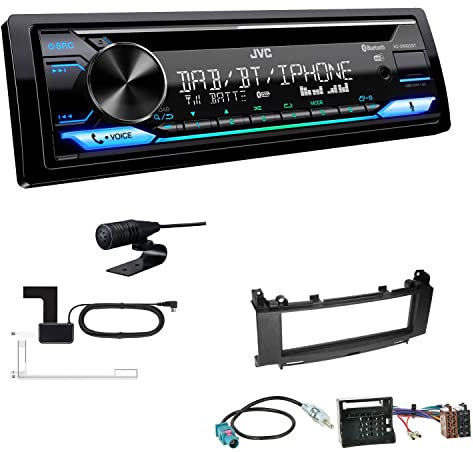 JVC KD-DB922BT 1-DIN Autoradio CD-Receiver Bluetooth DAB+ Digital Radio Einbauset passend für Mercedes-Benz A-Klasse 2004-2012 schwarz Audio 10