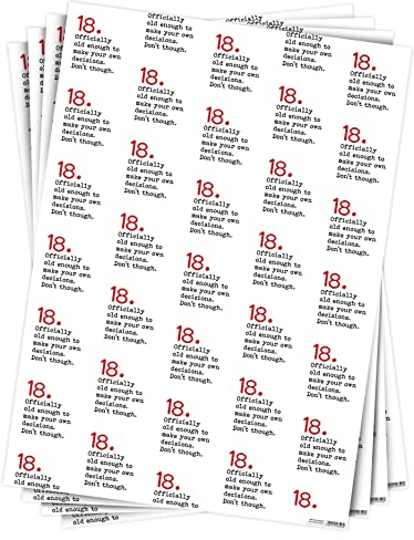Brainbox Candy - 4 Bögen lustiges Geschenkpapier zum 18. Geburtstag – Make Your Own Decisions – 18. Geburtstag – 18. Geburtstag – gefaltetes Qualitätspapier