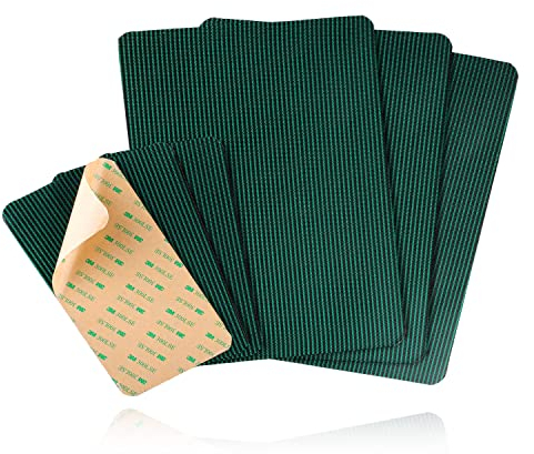 TOYMIS 6pcs Pool Safety Cover Patch, 12x8in / 4x8in Green Mesh Pool Cover Patches Self Adhesive Pool Cover Repair Kit for Swimming Pools Safety Covers