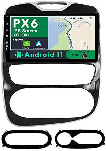 JOYX PX6 Android 11 IPS Autoradio Passt für Renault CLIO (2016-2018) - [4G+64G] - Rückfahrkamera KOSTENLOS - 2 Din 9 Zoll - DAB Lenkradsteuerung 4G WiFi BT CarPlay Android Auto HDMI 4K-Video AHD GPS