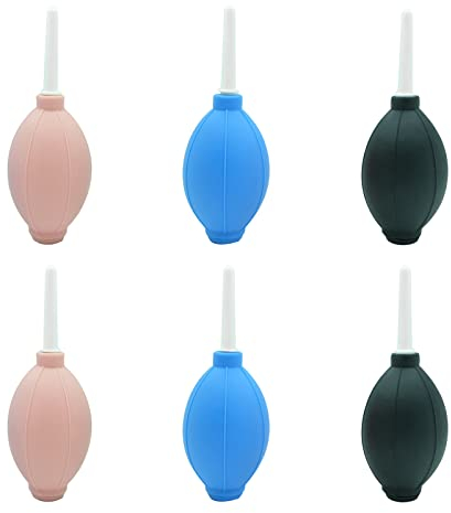 6 Pezzi Pompa Soffiatore Polvere, Pompetta per Pulire, Soffietti per Fotocamera, 3 Colori, per Pulire Fotocamere, Reflex, Obiettivi, Auto, Tastiere e Altri Strumenti