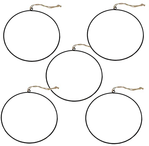 Metallring 5er Set I Ø 25 cm I mit Öse zum Aufhängen I schwarz I 5 Stück