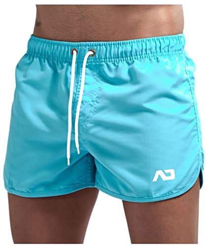 SOOUICKER Badehose Herren Kurz Bunt Retro Schwimmhose Boxer Badeshorts Neonfarben Schnelltrocknend Neon Grün