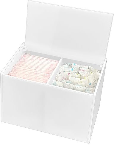 DELIPPLY Aufbewahrungsbox für Tampons und Binden für Badezimmer, Weiß
