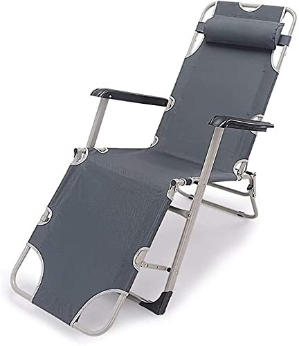 VVHUDA Liegestühle für den Innenbereich, klappbar, für den Garten, grau, Zero-Gravity-Außenstuhl aus Stahlrahmen für Terrasse oder Strand, Strand, Balkon, Park oder Campingplatz small Gift
