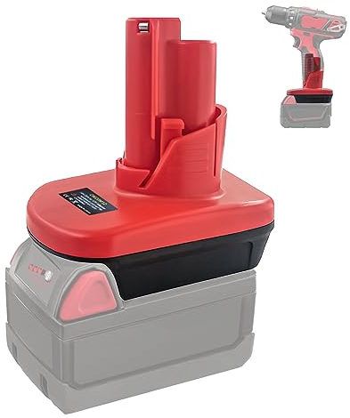 TEPULAS M12 Battery Adapter, for Milwaukee M18 18V Battery Convert to for Milwaukee 12V M12 Battery, Adapter for Milwaukee M12 12V Power Tool,for Milwaukee M18 to M12 Battery Adapter