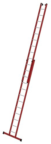 PROREGAL Sprossen-Schiebeleiter 2-teilig GFK/Alu mit Standard-Traverse 2x12 Sprossen | Leiter, Teleskopleiter, Trittleiter, Bockleiter, Sprossen-Doppelleiter