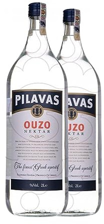 Anislikör Pilavas Ouzo Spezielle Flasche 2 L (Schachtel mit 2 Spezielle Flasche von 2 L)