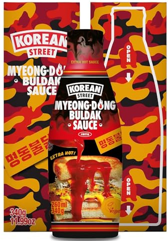[Korean Street] Koreanische Buldak Sauce (340g) - Super Hot Korean Sauce für spicy Liebhaber - Toll für Tischtapfen Sauce - Made in Korea, Vegan & Non GMO