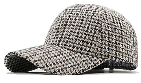 WOUND Basecap Herren Braune Hahnentritt-Baseballmützen Für Herren, Sommer, Kariert, Für Damen, Kappe, Knochen, Trucker-Mütze, Casquette Homme, Stil 3, 56–61 cm