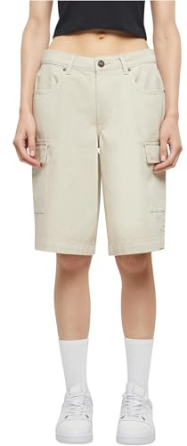 Urban Classics Damen Cargo Shorts Ladies Cotton Cargo Bermuda, lässige High Waist Bermuda Shorts für Frauen, Cargotaschen, Größen 26-36