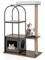 COSTWAY Kratzbaum mit Katzenhöhle, 118cm Katzenbaum mit abnehmbarem Katzenbett & Ball & Kratzmatte, Katzenkratzbaum Metallrahmen, Katzen Kletterbaum 4 Ebenen, Aktivitätsbaum Vintage (Schwarz)