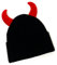 TARFULKAR Devil Horns Beanie Punk Skullies Teufelshorn Mütze Gothic Beanies Schwarz, Schwarz, M-L